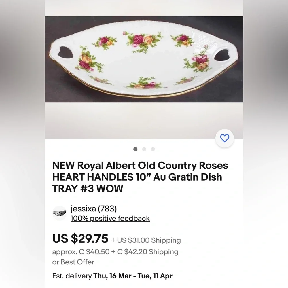 Old Country Roses Oval Tray - Picture 4 of 7